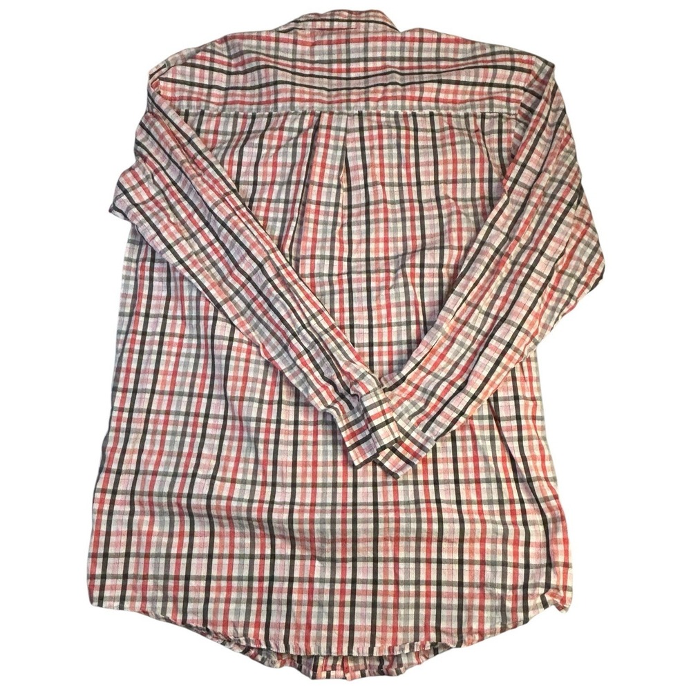 Wrangler‎ Shirt Mens Large Tall Button Up Western Plaid Pink Ribbon - Picture 3 of 7
